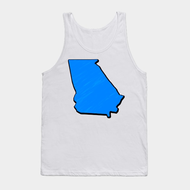 Bright Blue Georgia Outline Tank Top by Mookle
